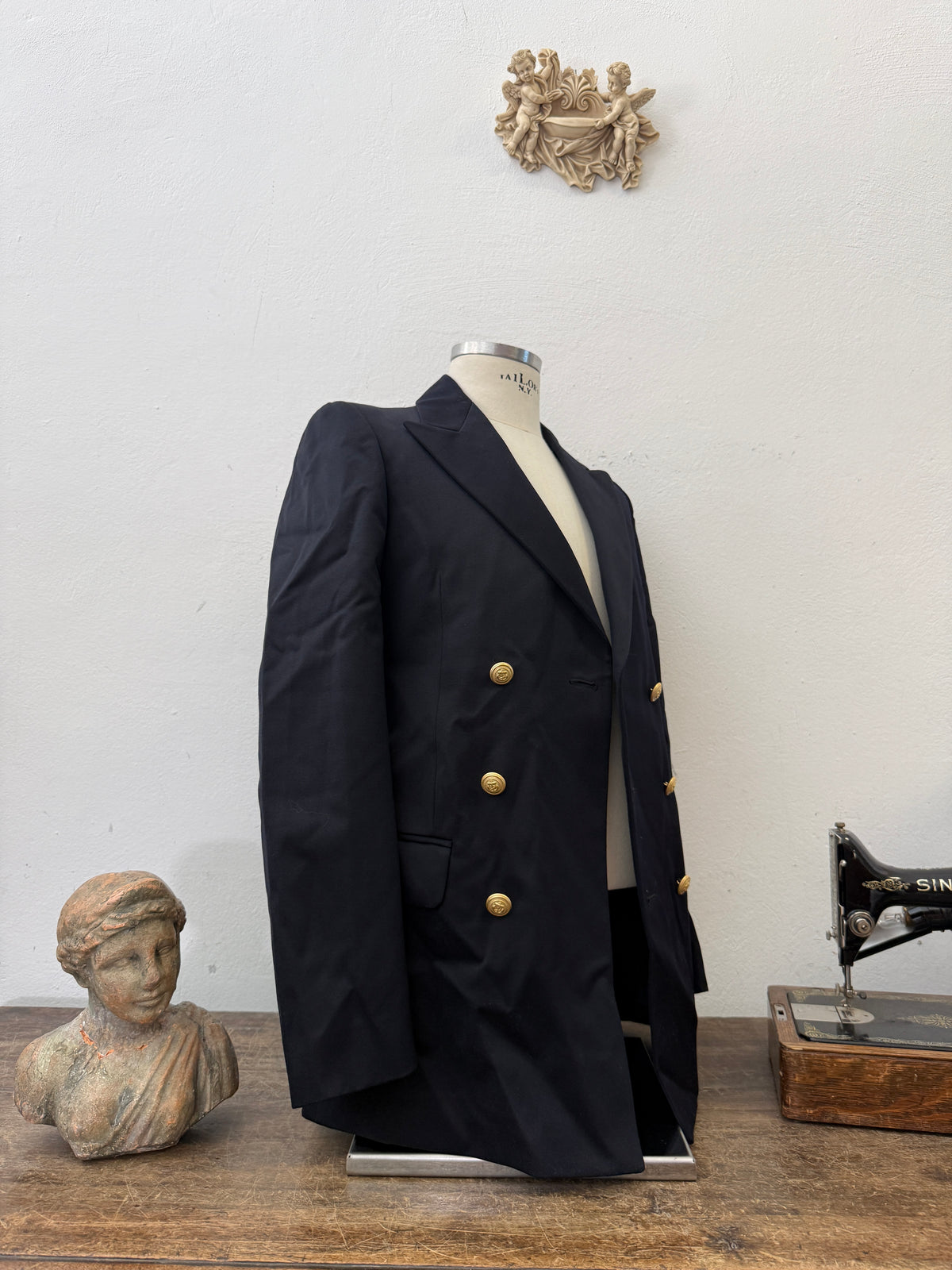 Vintage Italian Navy Double Breasted Jacket “S”