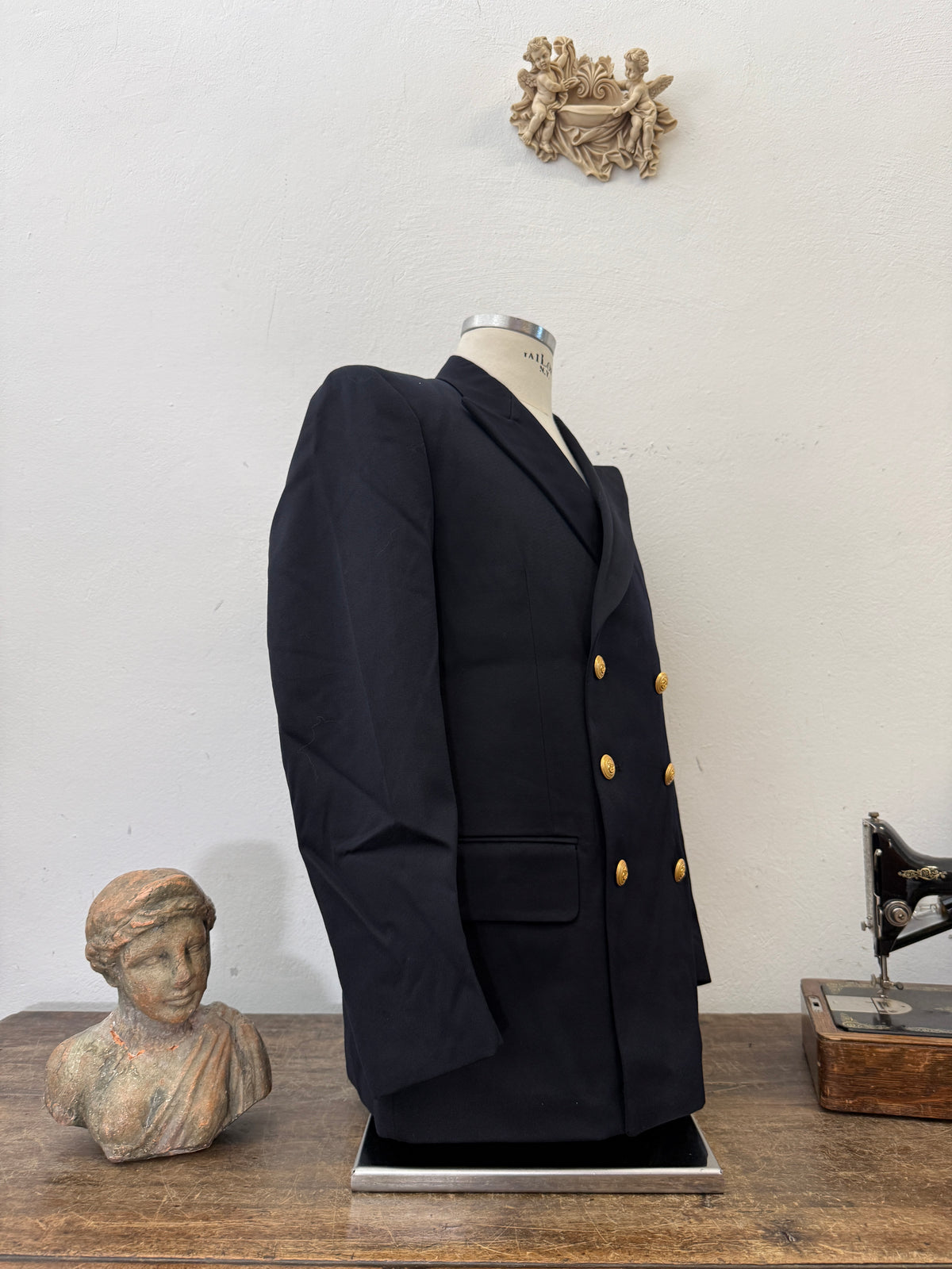 Vintage Italian Navy Double Breasted Jacket “M/L”