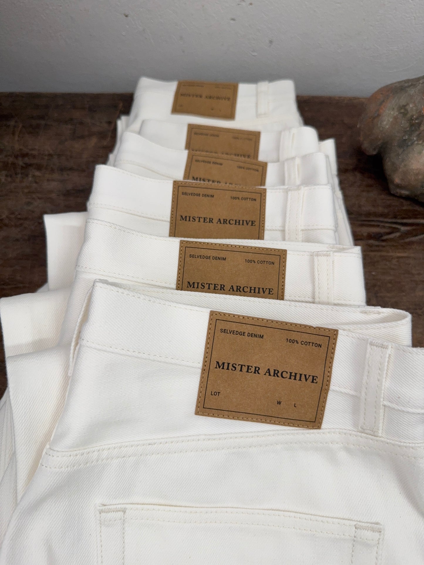 White Selvedge Pants Made in Italy - Mister Archive®