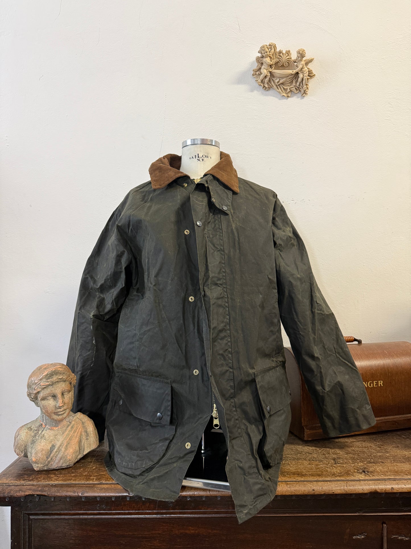 Vintage 80s/90s waxed jacket made in England “L/XL”
