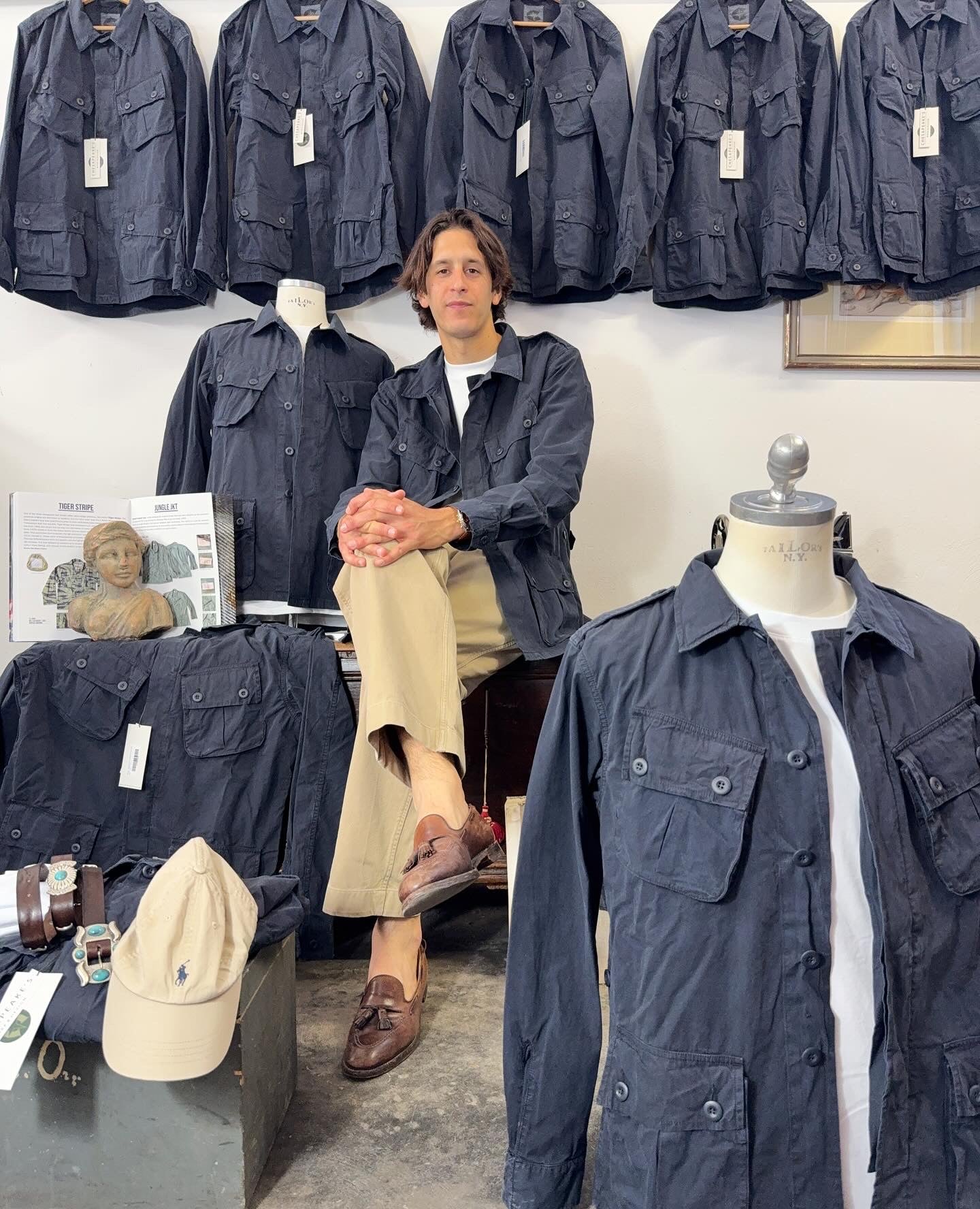Jungle Jacket Popeline First Pattern Blue Navy - Chesapeake’s
