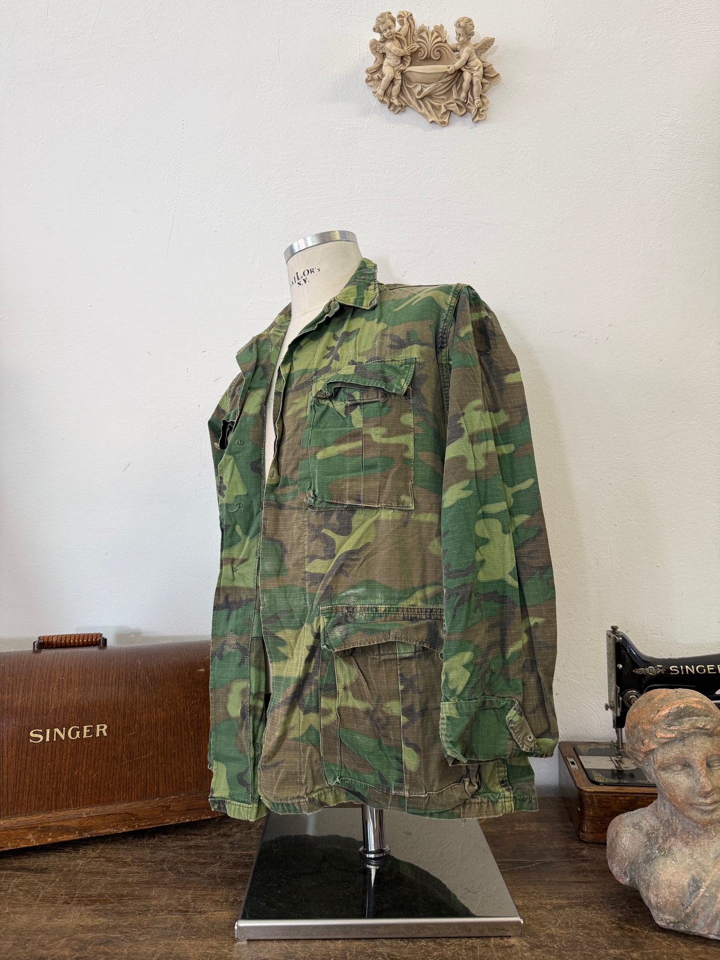 Vintage 1970-80s ERDL Camouflage Pattern Hot Weather Jacket Ripstop “S”