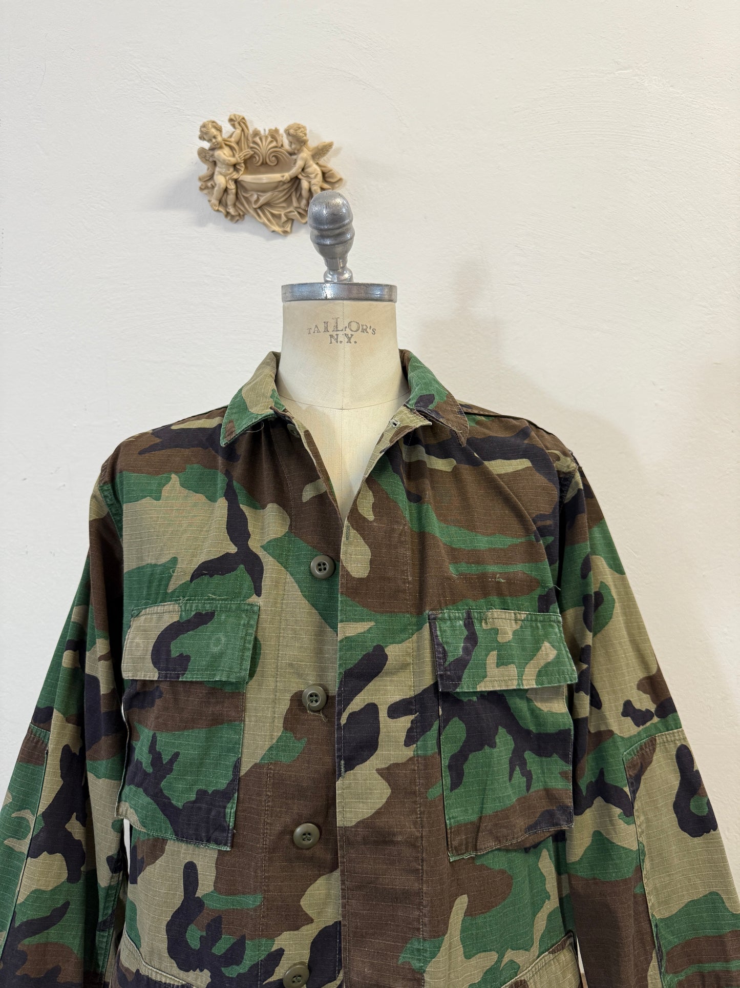 Vintage Woodland Jacket Rip Stop Us Army “L”