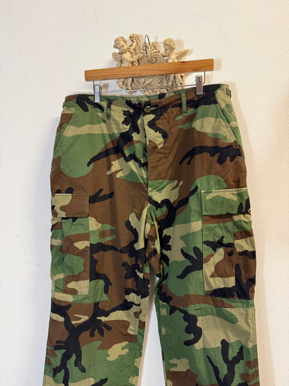 Vintage Woodland Camo Cargo Pants Us Army Rip Stop “W36”