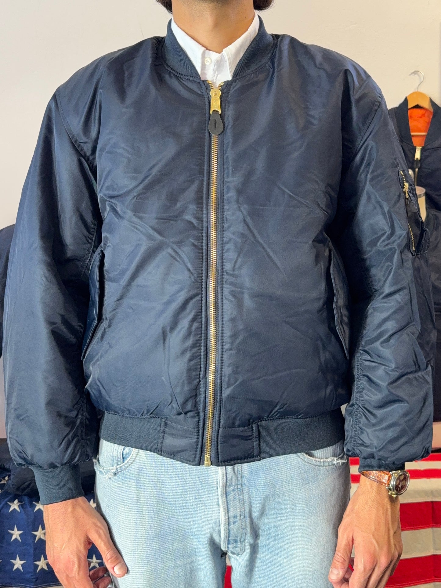 Blue Navy Bomber Jacket MA1