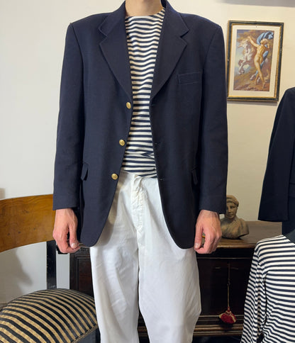 Vintage Italian Navy Wool Jacket  “XL”