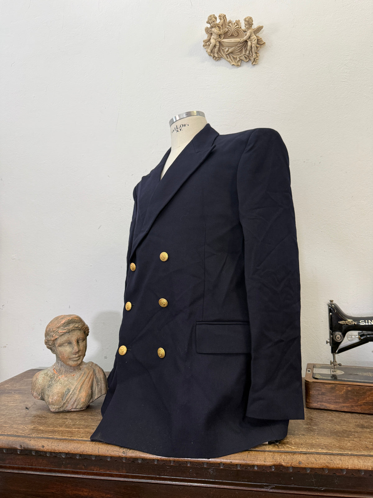 Vintage Italian Navy Double Breasted Jacket “XXL”
