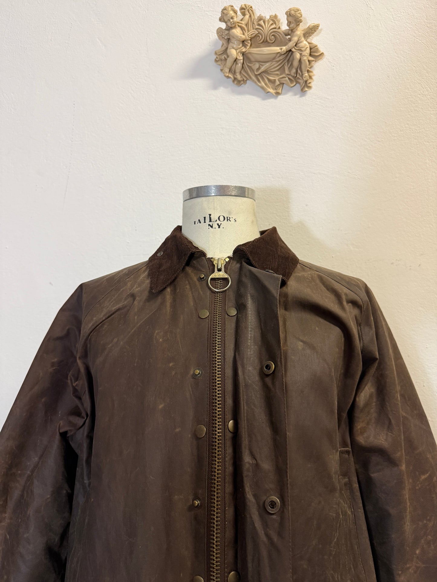 Vintage 80s/90s waxed jacket made in England “L”