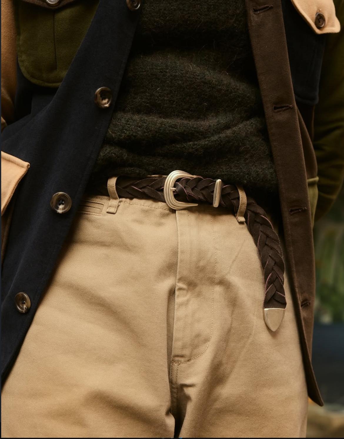 Braided Suede Leather Belt