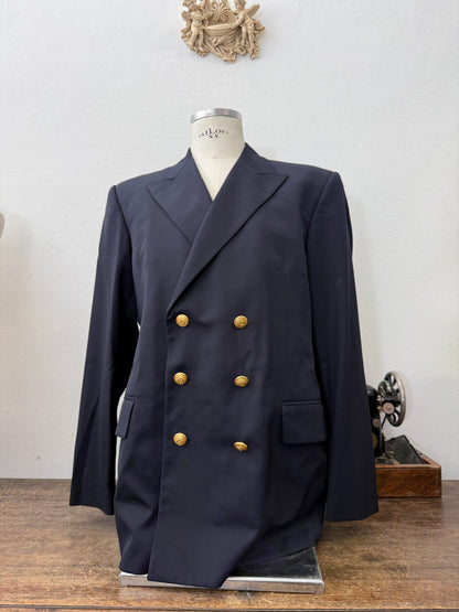 Vintage Italian Navy Double Breasted Jacket “XL”