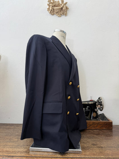 Vintage Italian Navy Double Breasted Jacket “XL”