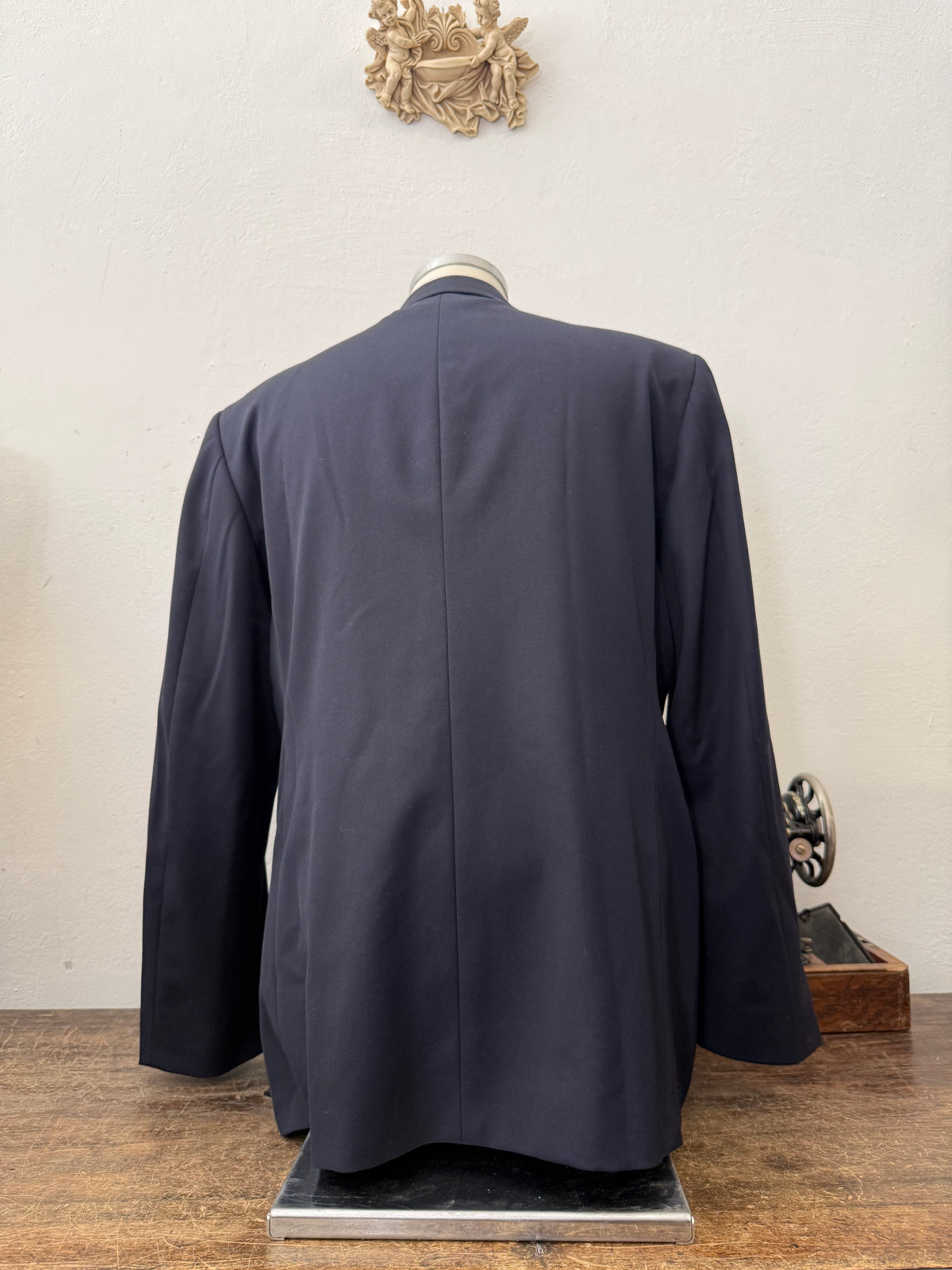 Vintage Italian Navy Double Breasted Jacket “XL”