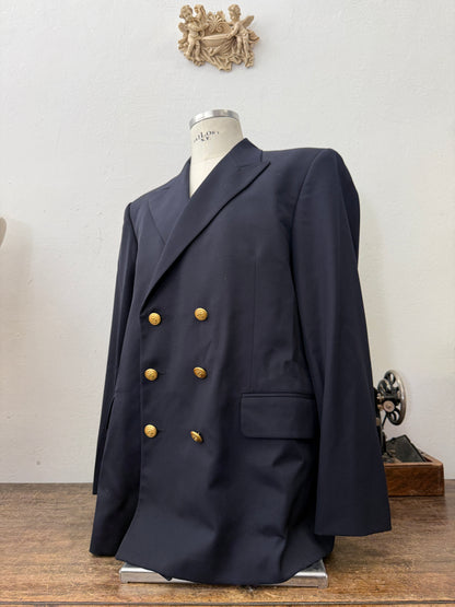 Vintage Italian Navy Double Breasted Jacket “XL”