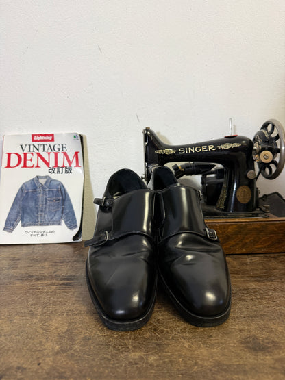 Prada Black Leather Double Monk Strap “45 EU”