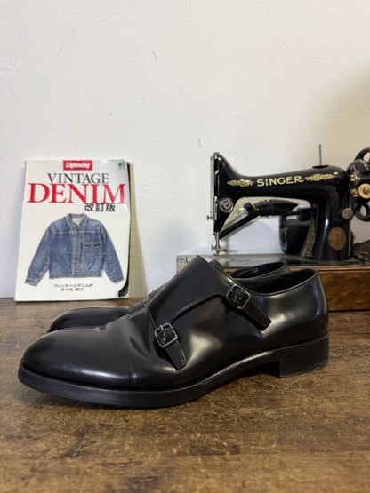 Prada Black Leather Double Monk Strap “45 EU”