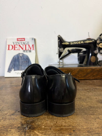 Prada Black Leather Double Monk Strap “45 EU”