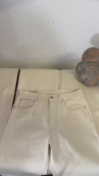 Ecru Selvedge Pants Made in Italy - Mister Archive®