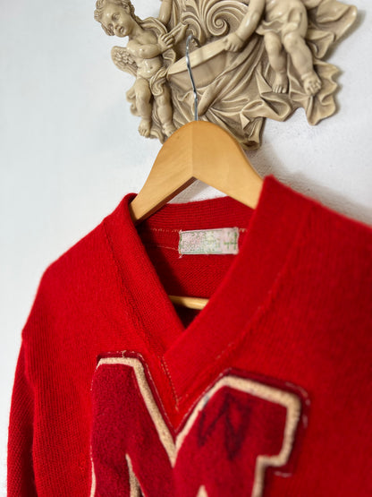 Vintage Imperial Art-Kote Knitwork Coaches Letter Sweater 1950's “S”