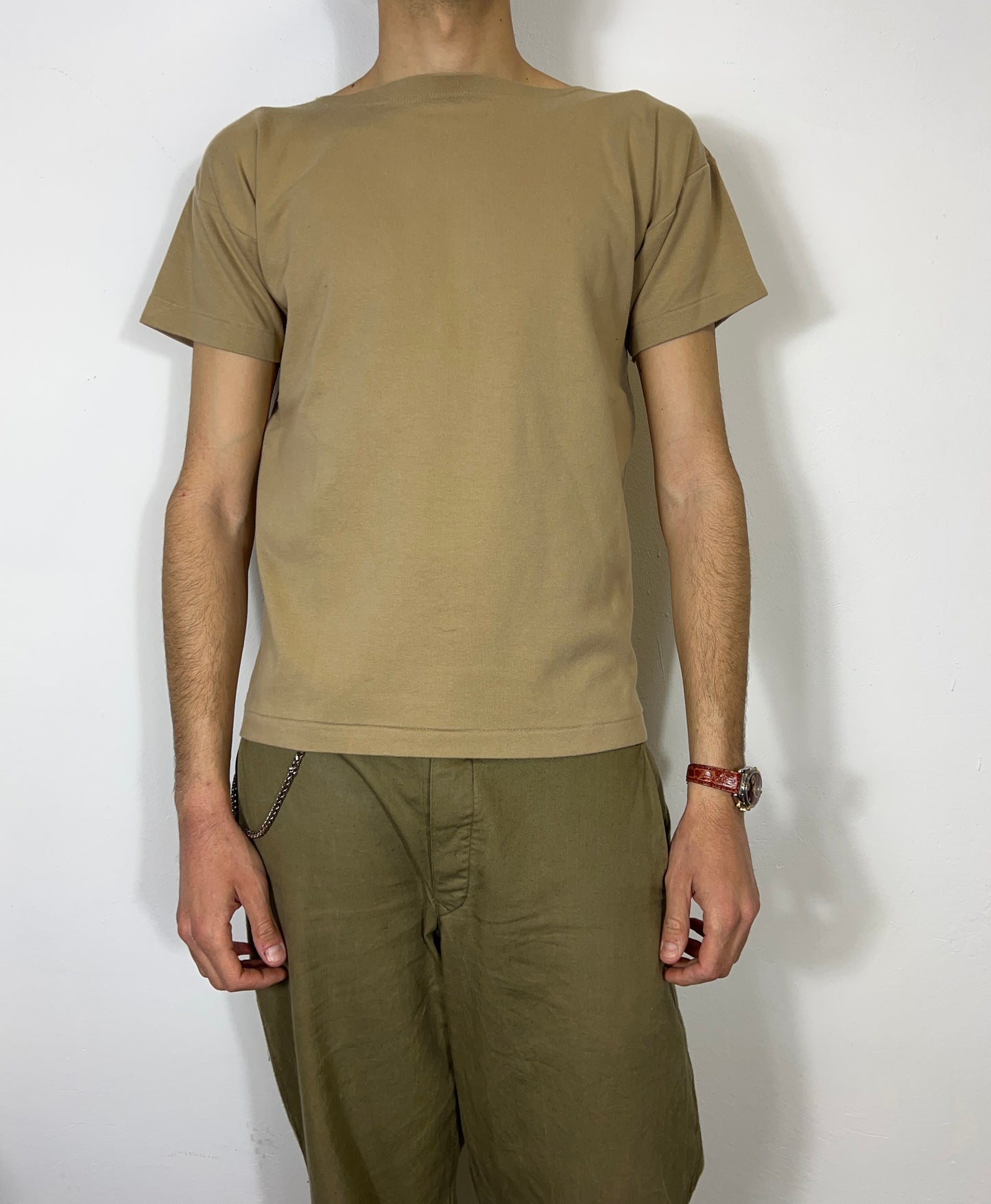 Deadstock Navy T-Shirt With Boat Neck